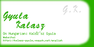 gyula kalasz business card